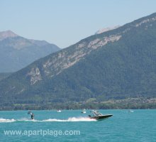 Water skiing on Lake Annecy