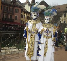 Venetian carnival, Annecy old town, winter holidays